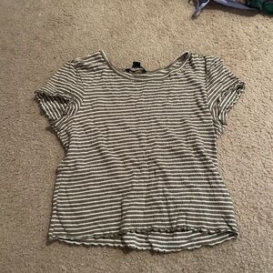 American Eagle Outfitters Brown and White Striped Top